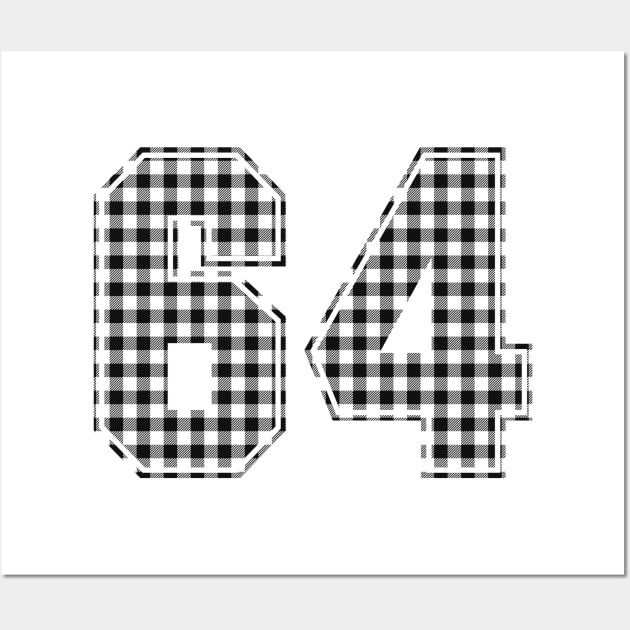 Plaid Number - 64 - Dark Wall Art by tavare